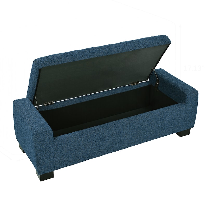 50" Ottoman Bench in Textured Fabric