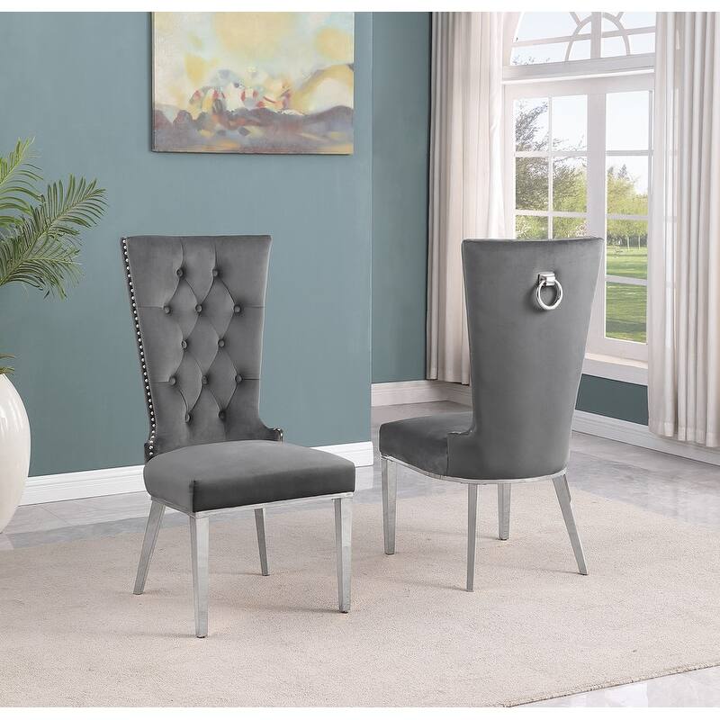 Best Quality Furniture D400/1-SC330-7 Dining Set with 78" 12mm Glass with Bevel