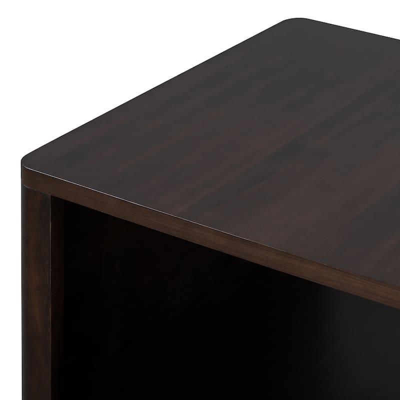 Square Coffee Table in Farmhouse Coffee Table with Storage,2-Tier Center Table with Half Open Storage Compartment in 30.8"