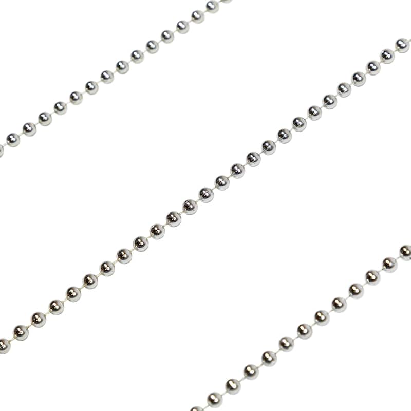 Shiny Beaded Christmas Garland -15' x .25" - Silver - Unlit