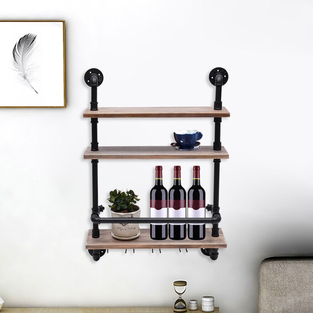 Industrial pipe wine rack deals