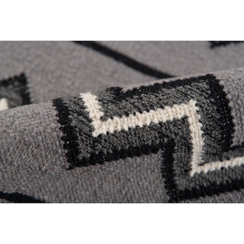 The Curated Nomad Southwestern Dove Gray Flatweave Area Rug