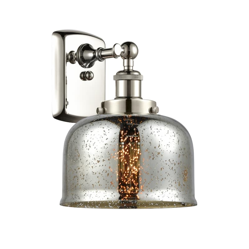 Innovations Lighting 916-1W-13-8 Bell Sconce Bell 13" Tall Wall Sconce - Polished Nickel / Silver Plated Mercury