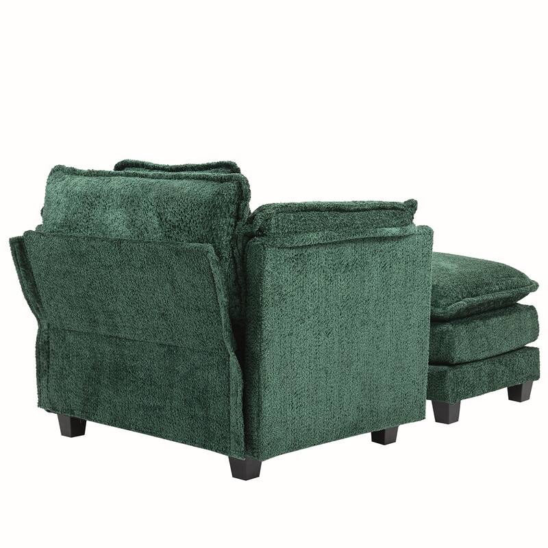 Boucle Oversized Sofa Chair With Ottoman