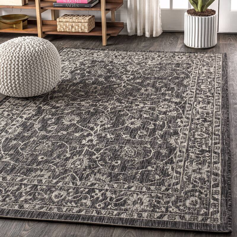 JONATHAN Y Palazzo Vine and Border Textured Weave Indoor/Outdoor Area Rug