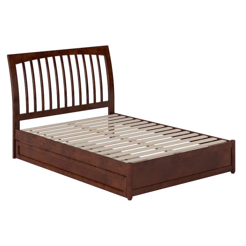Roslyn Platform Bed with Panel Footboard and Twin Trundle