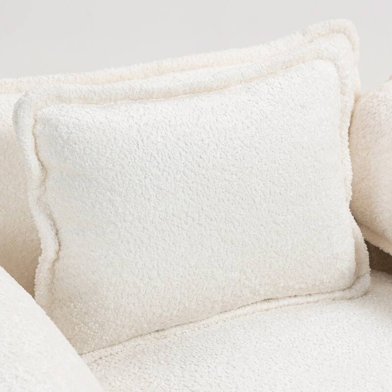 Boucle Oversized Sofa Chair With Ottoman