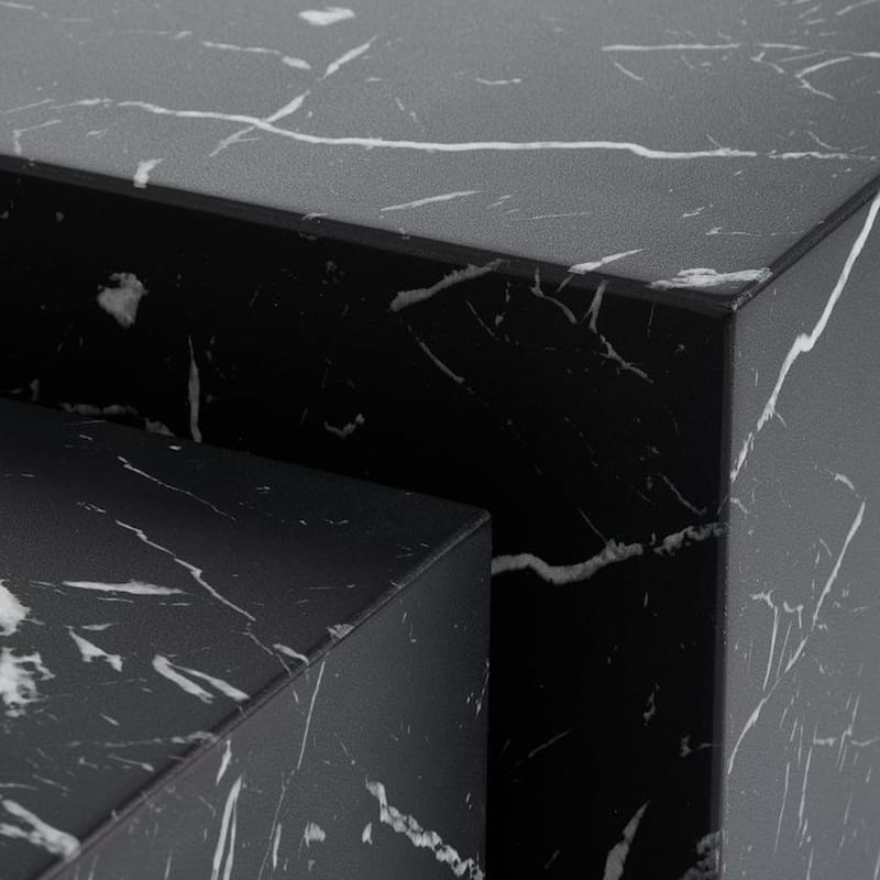 Caffoz Modern Square Faux Marble Nesting Coffee Tables - Set of 2