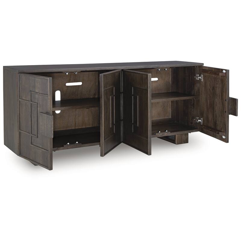 Signature Design by Ashley Cato Dark Brown Accent Cabinet - 67.88" W x 16.25" D x 30.25" H