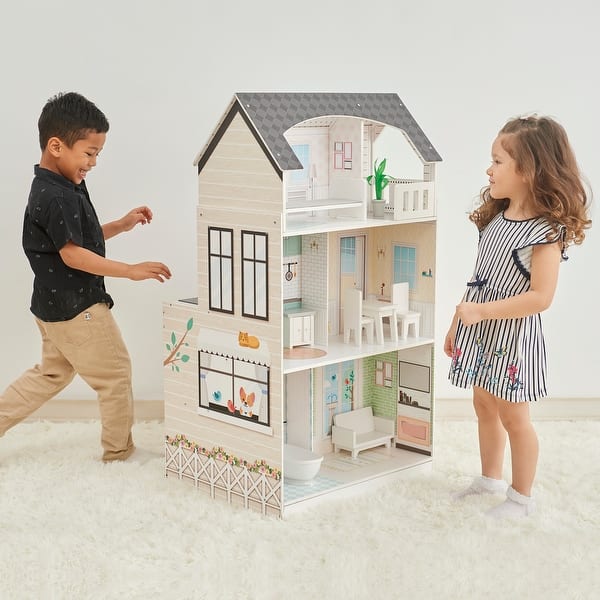 slide 2 of 10, Teamson Kids Wonderland Ariel 2-in-1 Dollhouse Play Kitchen Set Assembly Required - Kids