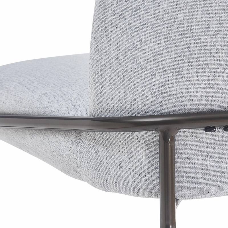 Galen Indoor Upholstered Metal Bar Stools with Gray Fabric and Antique Bronze Finish, Set of 2