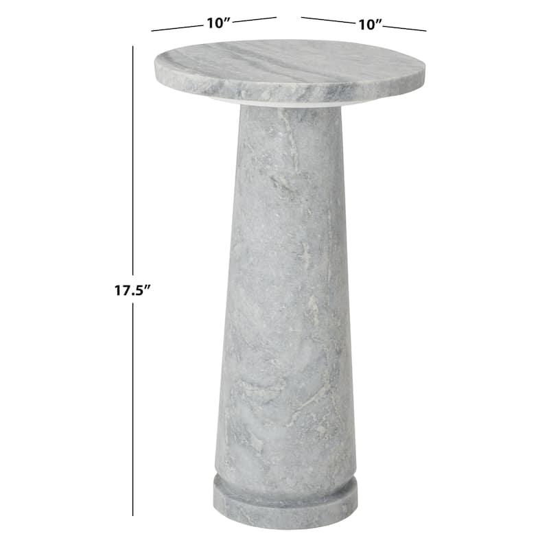 SAFAVIEH Couture Valentia Round Marble Accent Table - 10" W x 10" D x 18" H