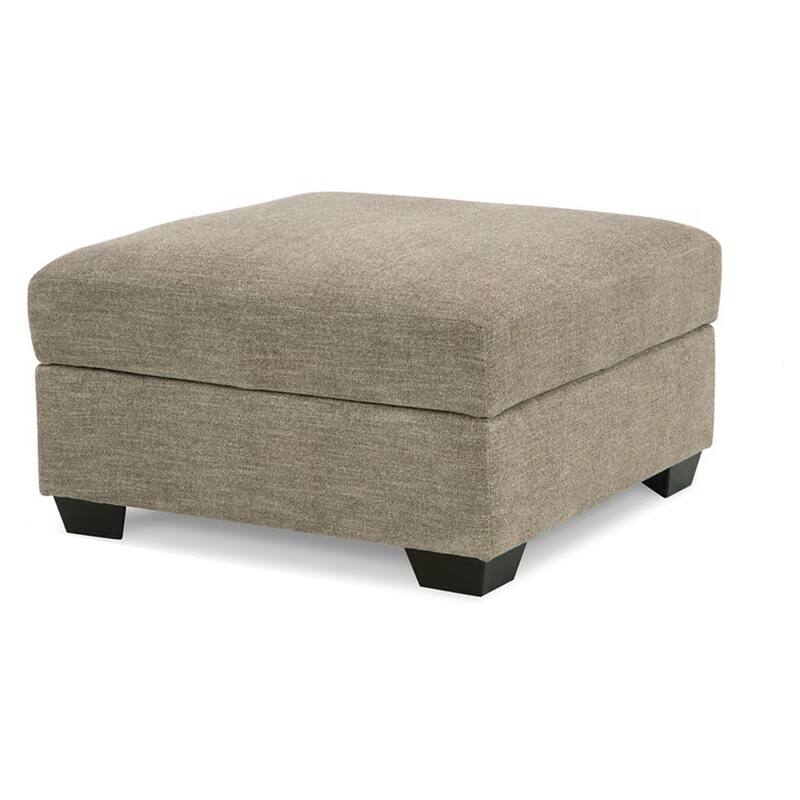 Croi Ottoman, 36 Inch, Hidden Storage with Cup Holders, Taupe Gray