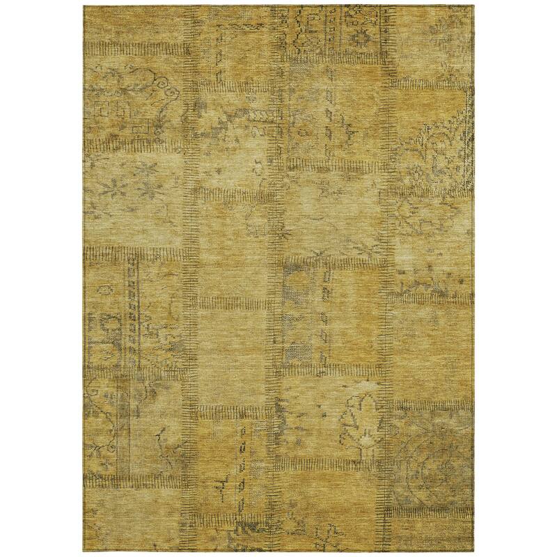HomeRoots Patchwork Transitional Rectangle Outdoor Rug