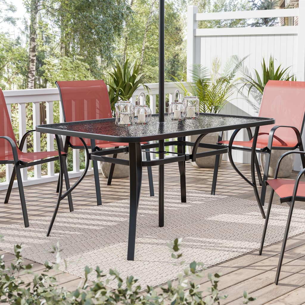 Pico Outdoor 59-inch Patio Dining Table with 5mm Tempered Glass by Furniture of America