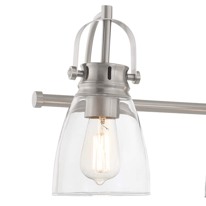 Acroma 6-light Modern Industrial Nickel Bathroom Vanity Lights - 51''