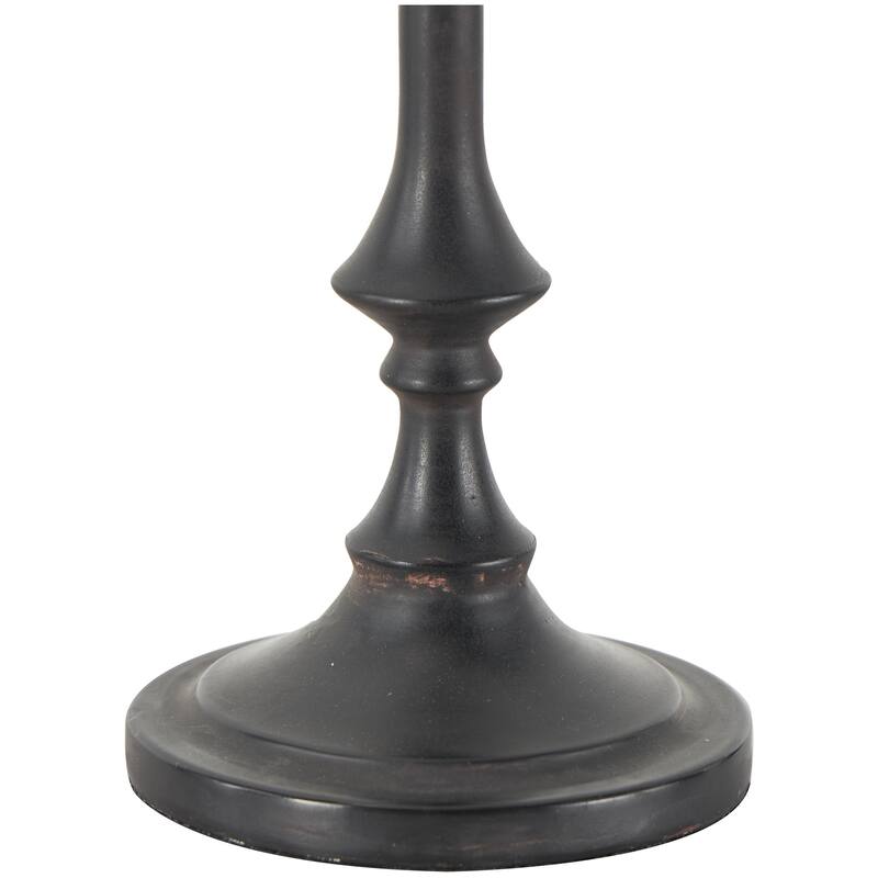 Metal Turned Style Decorative Candle Holder with Tapered Bases - Set of 3 Black - Roche River Decor