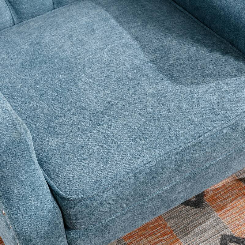 Mid-Century Modern Accent Chair Single Sofa Chair with Solid Wood Legs