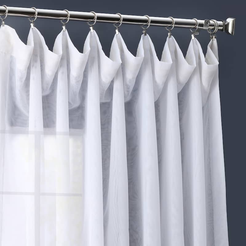 Exclusive Fabrics Extra Wide Voile Sheer Curtains for Bedroom & Living Room Curtains (1 Panel)