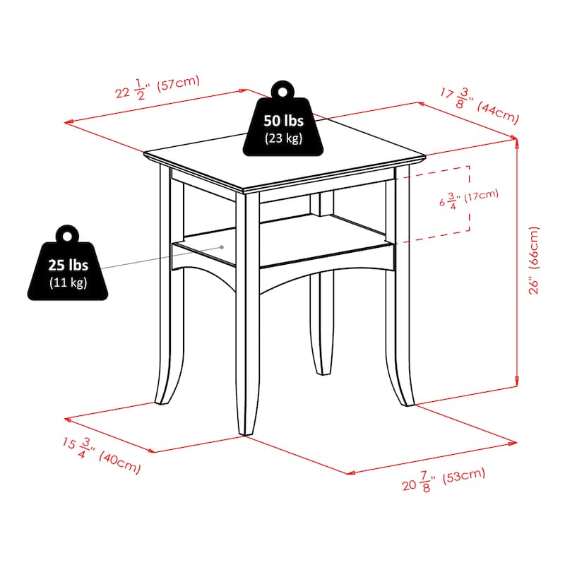 Camden Accent Table, Coffee - 47.56 x 15.98 x 29.06 inches