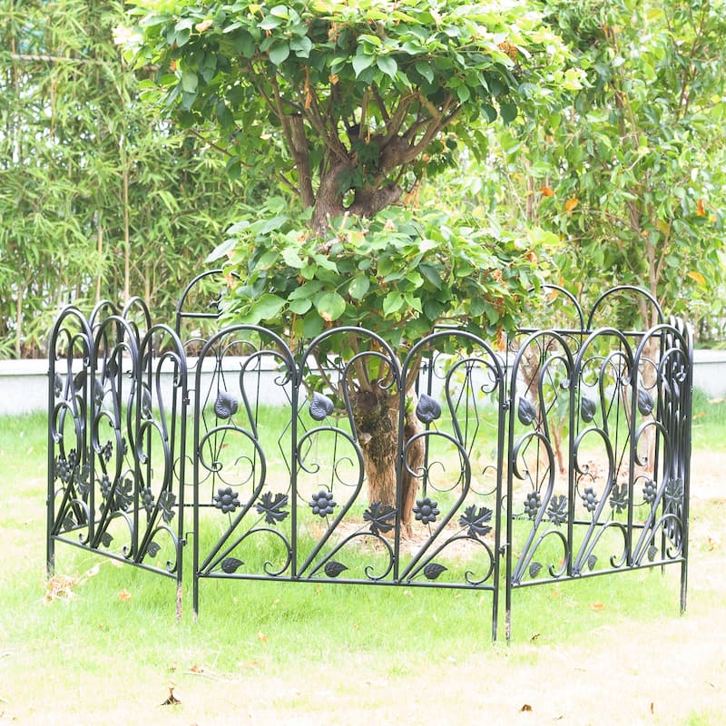 5X Garden Fence Outdoor Decorative Fencing Landscape Wire Border Edge - Black