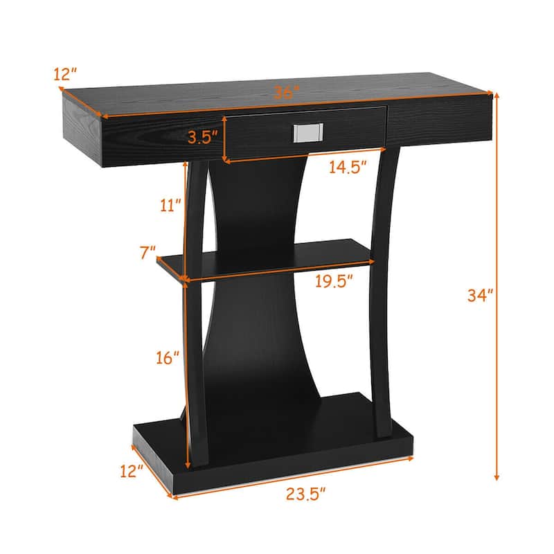 Gymax Console Table Sofa Entry Hallway Porch Desk Storage Display - See Details