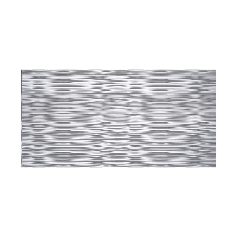 FASÄDE Waves Horizontal 4-foot x 8-foot PVC Wall Panel in Matte White - 4 x 8