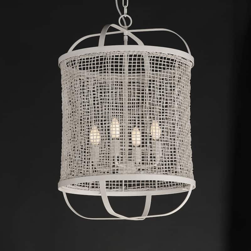 Maxim 22474 Cestino 4 Light 19" Wide Wood Pendant