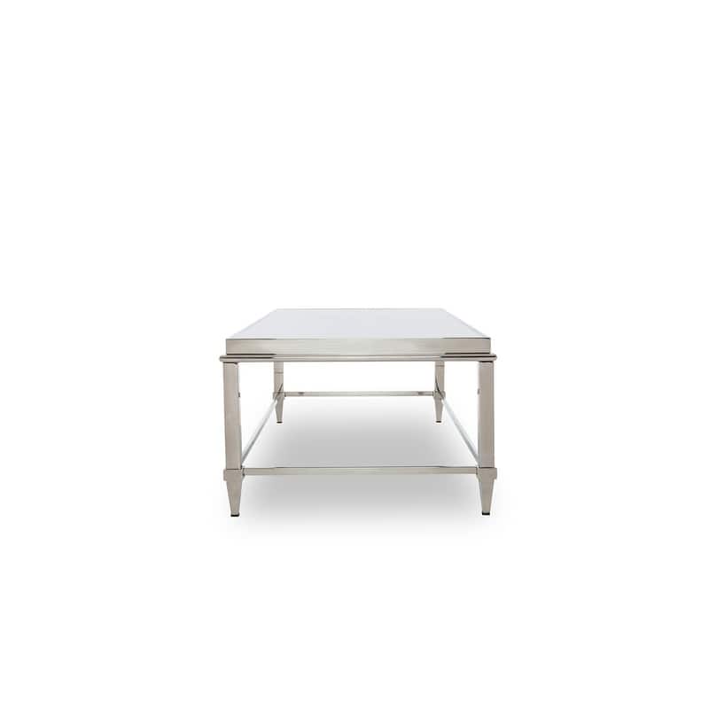 Modrest Alwin Modern Glass & Stainless Steel Coffee Table