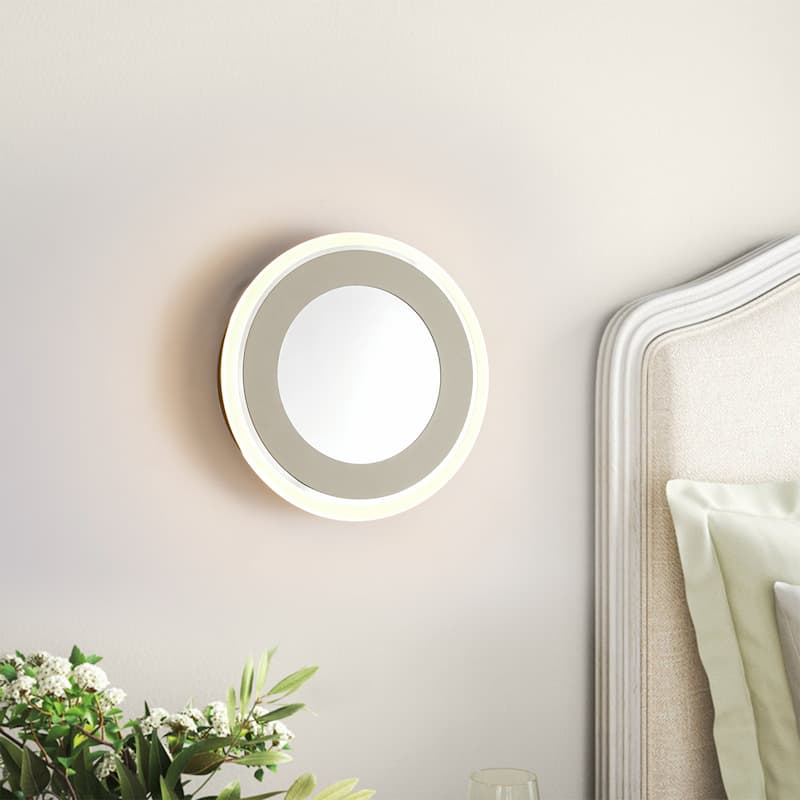 7.7"W Modern LED Flush Mount Ceiling Light - 13W 3000K Warm Light, Dimmable Round Fixture for Bedroom - 1 Light - White