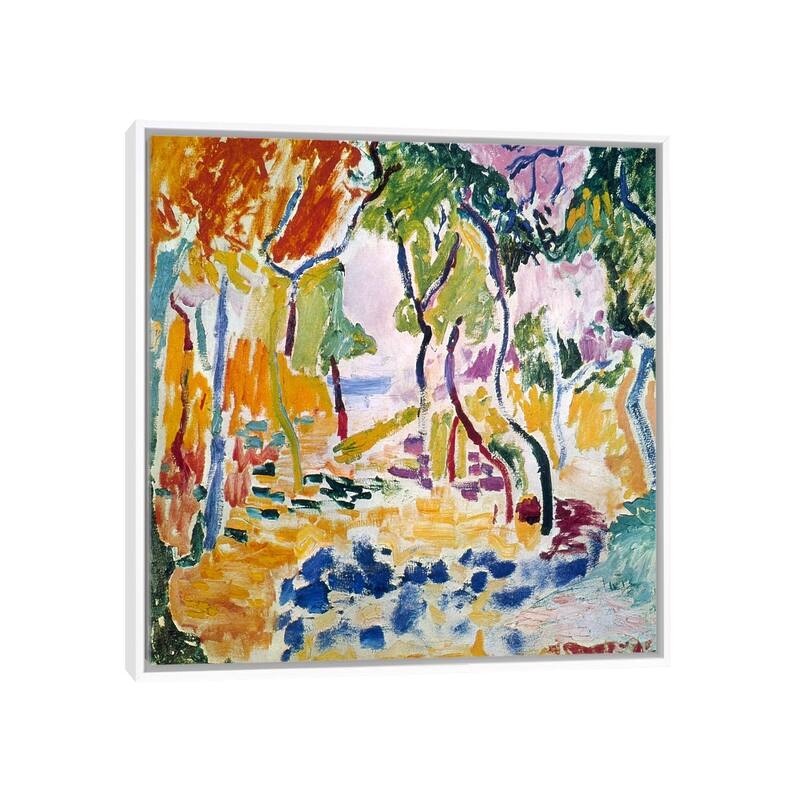 iCanvas "Landscape near Collioure (Study for Le Bonheur de Vivre), 1905" by Henri Matisse Framed Canvas Print - White - 26x26