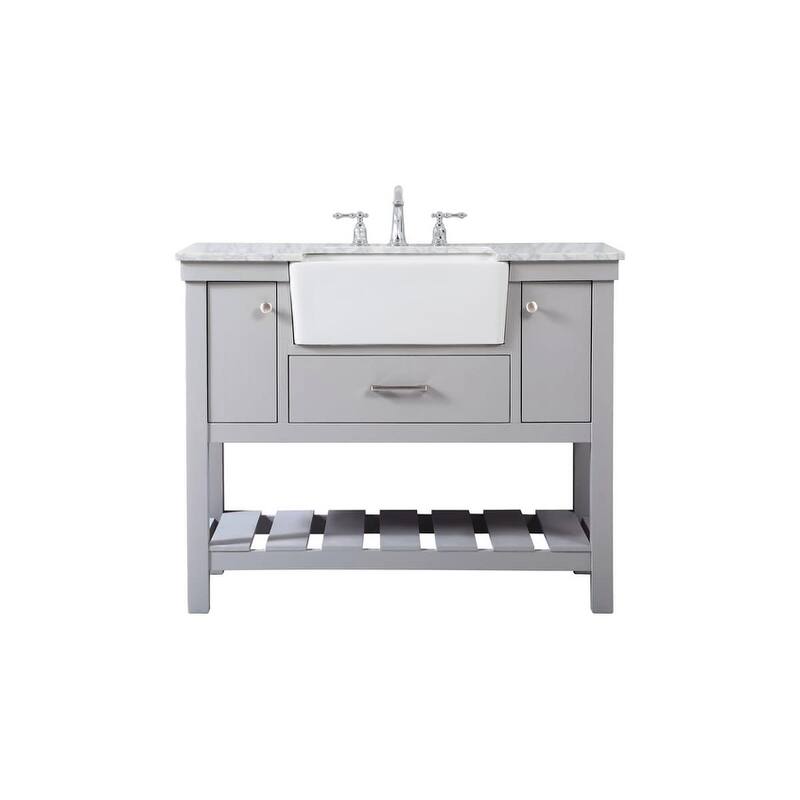 Elegant Lighting VF60142 Clement 42" Free Standing Single Basin Vanity - Grey - Painted