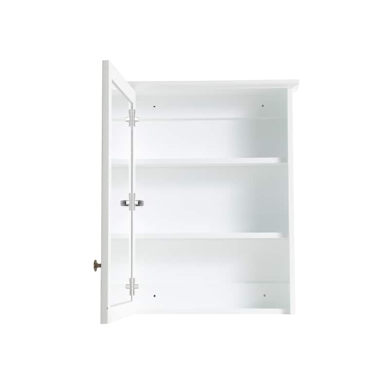 Wall Mounted Surface Mount 24" W x 30" H Mirror Cabinet With Shelves
