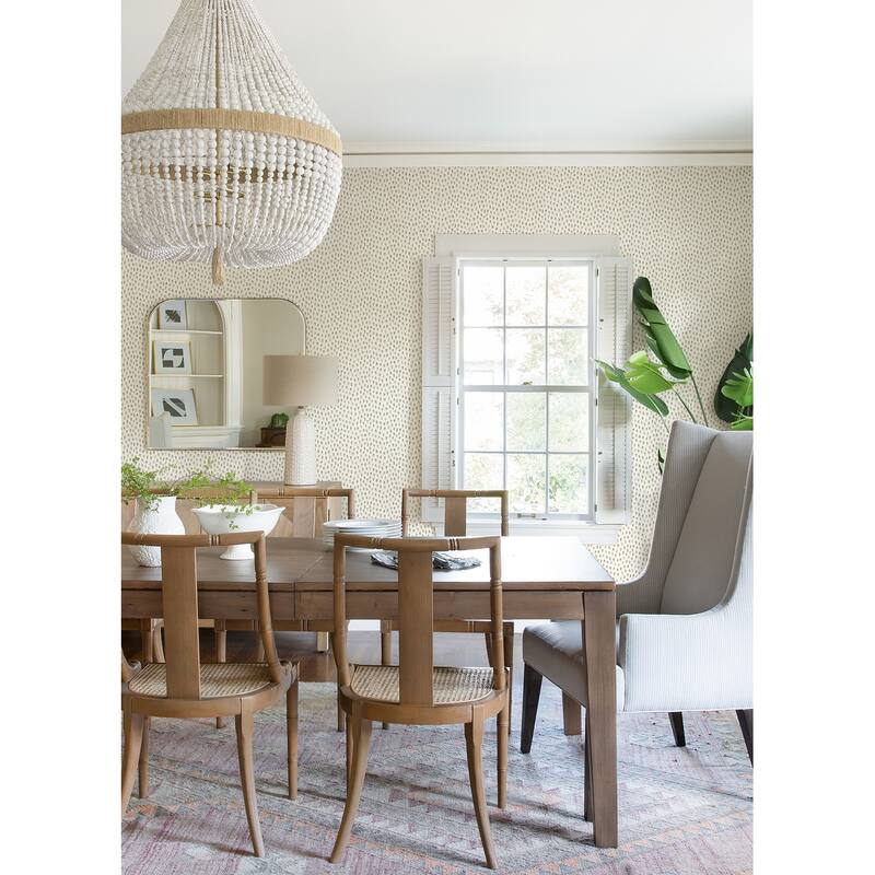 Chesapeake Sand Drips Grey Painted Dots Wallpaper