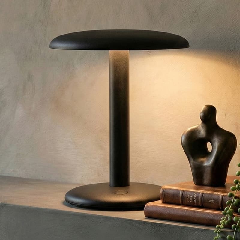 Brightech Zeno 7.2 in. Matte Black Industrial Dimmable and Color Adjustable Integrated LED Portable Rechargeable Table Desk Lamp