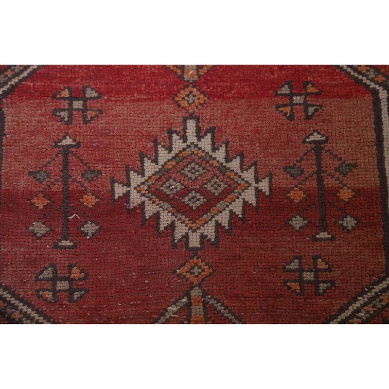 Hand Knotted Oriental 100% Wool Carpet Traditional Geometric Greys & Charcoal Ardebil Runner Rug - 12' 9'' X 3' 7''