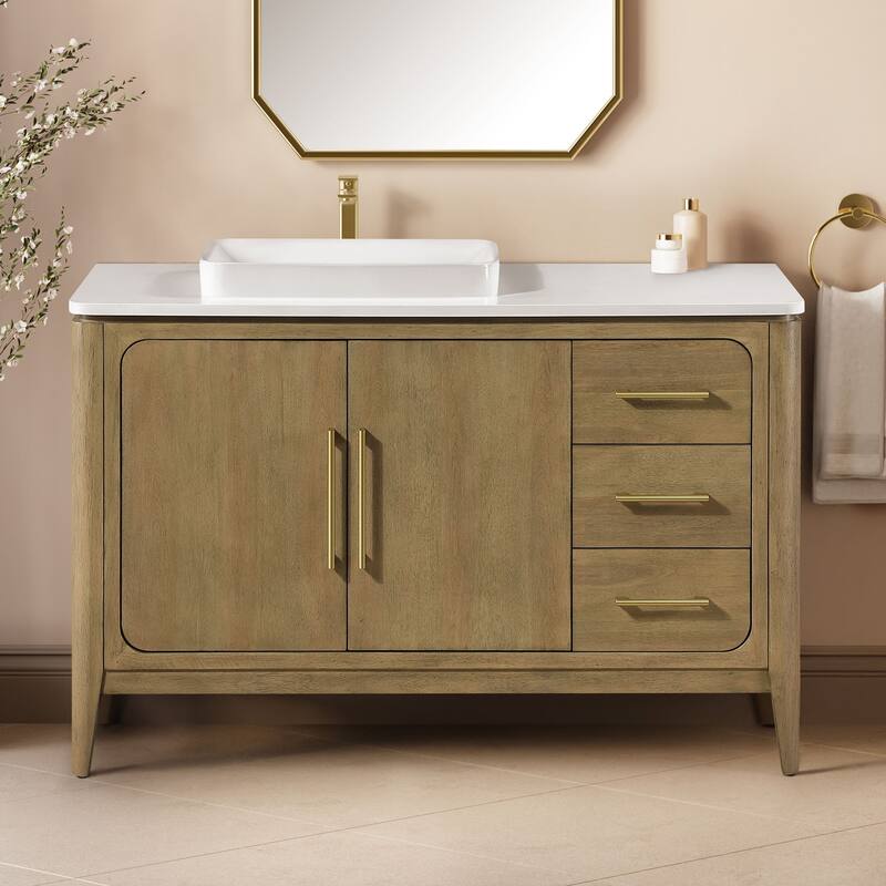 OVE Heidi Cortado Bathroom Vanity with White Quartz Top - Cortado - 48"
