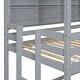 preview thumbnail 9 of 31, Roof Shaped Bunk Bed With Built-In Bookshelf With Protective Rope, Wooden Kids Bunk Bed With Side Stairs