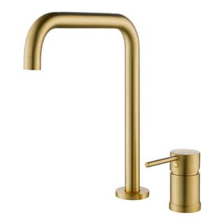 12"H Solid Brass 180° Rotation Single Handle Bathroom Sink Faucet