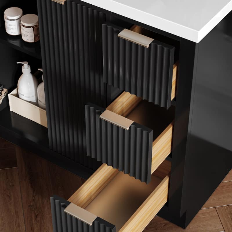 Ariel P37LWQRVO Milan 37" Free Standing Single Basin Vanity Set with