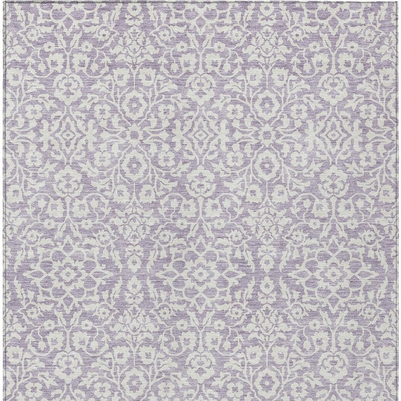 HomeRoots Damask Traditional Rectangle Outdoor Rug