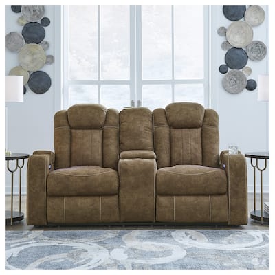 Signature Design by Ashley Wolfridge Brindle Power Reclining Loveseat - 75"W x 42"D x 42"H