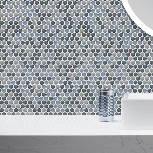 Shop Tilegen Mix Glazed 0 8 X 0 8 Porcelain Penny Round Mosaic Tile In Multi Gray Floor And Wall Tile 10 Sheets 9 8sqft Overstock 32168534