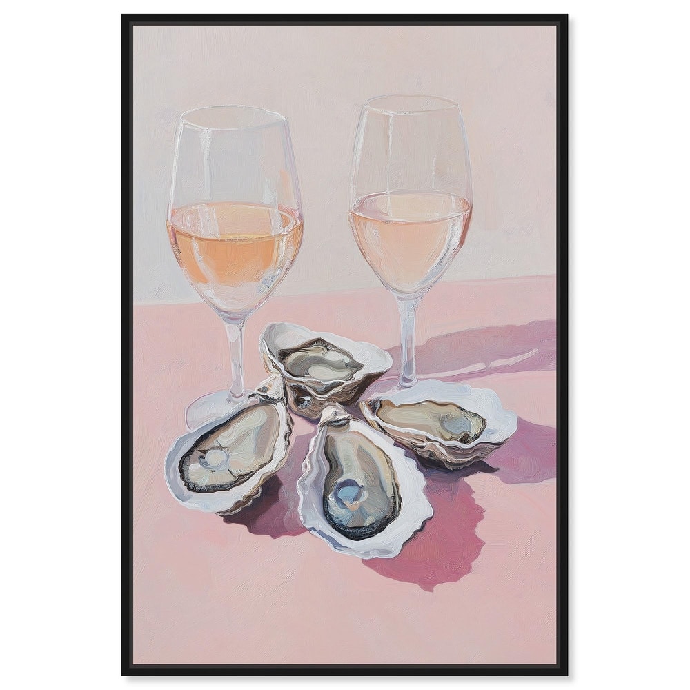 Oysters and Rose Wine Canvas by Art Remedy