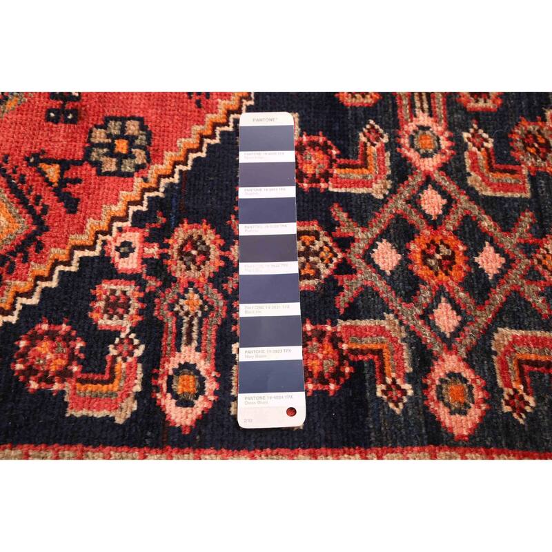 ECARPETGALLERY Hand-knotted Anadol Dark Navy, Red Wool Rug - 4'0 x 6'11