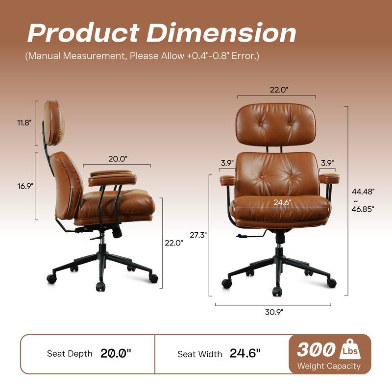 HOOOWOOO Ergonomic High Back Office Chair Adjustable Swivel Task Chair