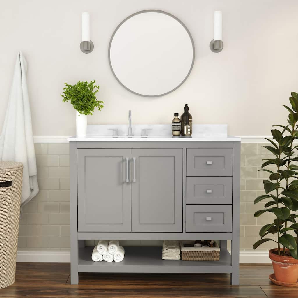 Flash Furniture FFVS88526 Pinnacle 42" Free Standing Single Basin