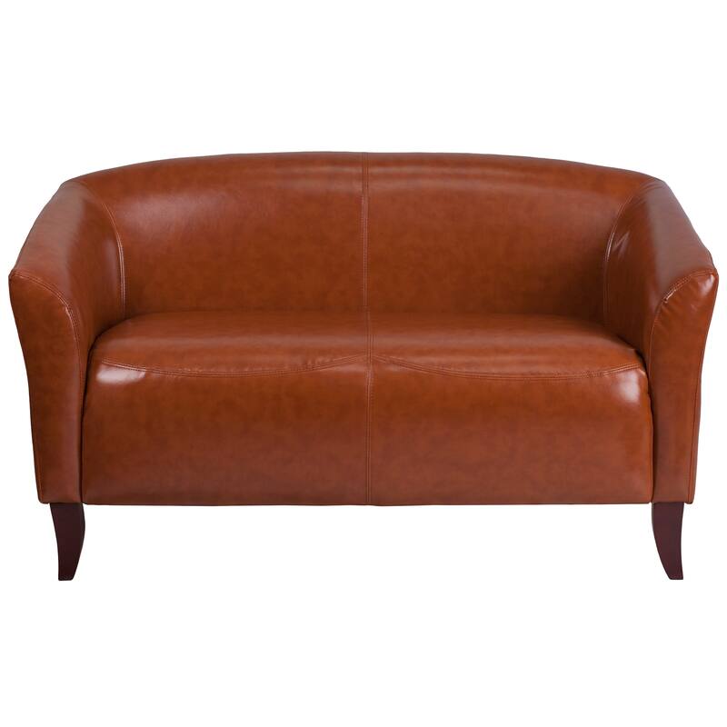 LeatherSoft Loveseat with Wood Feet