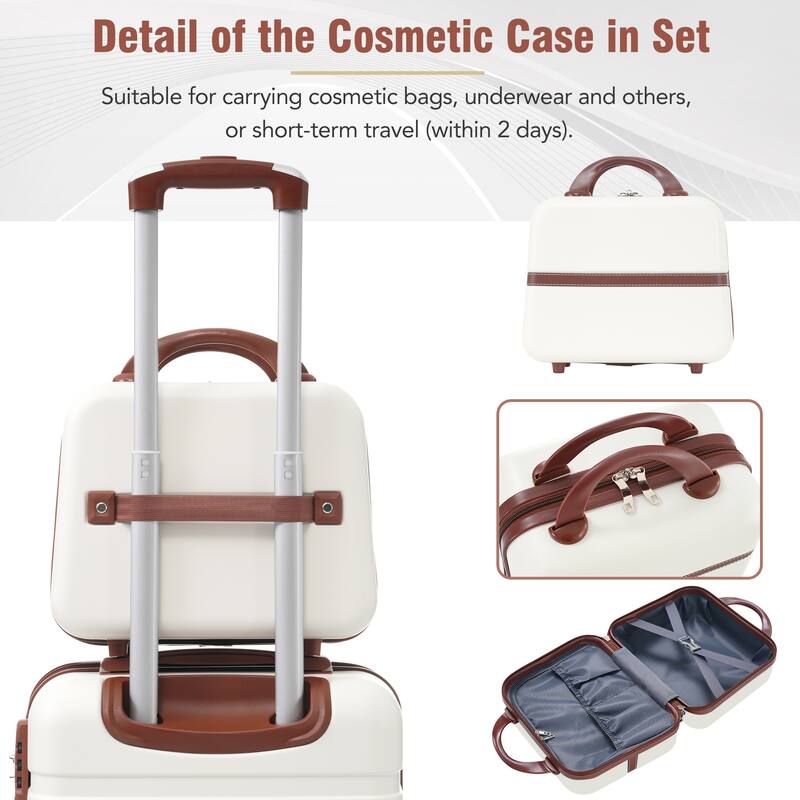 Lightweight 3-Piece Hardside Luggage Set with TSA Lock, 20" & 28" Spinner Suitcases & Cosmetic Case