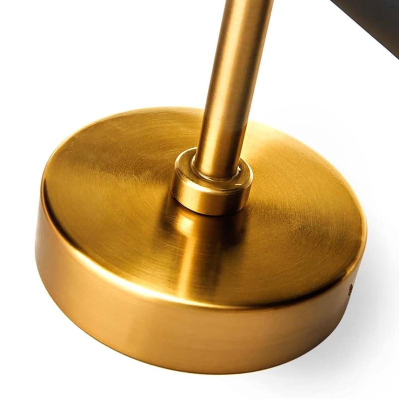 2-Pack 2-Light Industrial Cone Adjustable Head Bathroom Vanity Light Dual Horn Hourglass Black Gold Wall Sconce